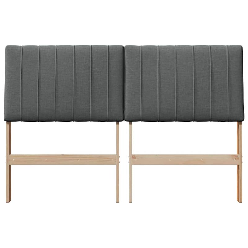 Casa si Gradina - Mobilier - Paturi si accesorii - Accesorii paturi - Tablie de pat tapitata Gri inchis 135 cm Lemn de pin masiv - Infinity.ro