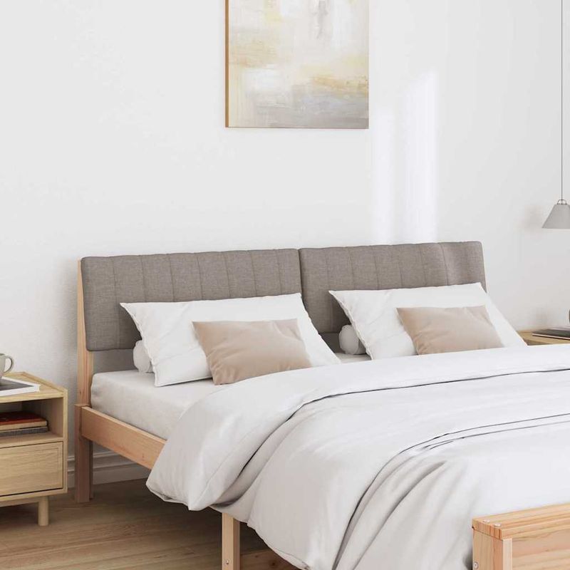 Casa si Gradina - Mobilier - Paturi si accesorii - Accesorii paturi - Tablie de pat tapitata Gri taupe 160 cm Lemn de pin masiv - Infinity.ro