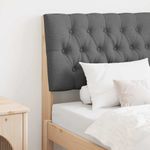 Casa si Gradina - Mobilier - Paturi si accesorii - Accesorii paturi - Tablie de pat tapitata Gri inchis 80 cm Lemn de pin masiv - Infinity.ro