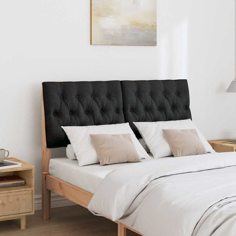 Casa si Gradina - Mobilier - Paturi si accesorii - Accesorii paturi - Tablie de pat tapitata Negru 120 cm Lemn de pin masiv - Infinity.ro