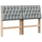 Casa si Gradina - Mobilier - Paturi si accesorii - Accesorii paturi - Tablie de pat tapitata Gri deschis 140 cm Lemn de pin masiv - Infinity.ro