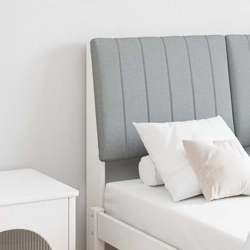 Casa si Gradina - Mobilier - Paturi si accesorii - Accesorii paturi - Tablie de pat tapitata Gri deschis 120 cm Lemn de pin masiv - Infinity.ro