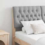 Casa si Gradina - Mobilier - Paturi si accesorii - Accesorii paturi - Tablie de pat tapitata Gri deschis 140 cm Lemn de pin masiv - Infinity.ro