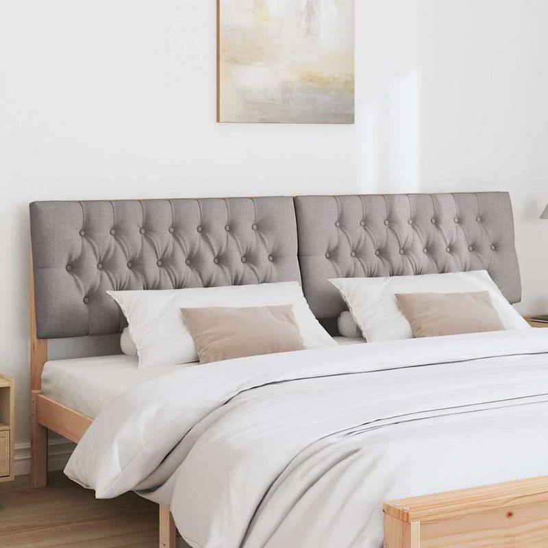 Casa si Gradina - Mobilier - Paturi si accesorii - Accesorii paturi - Tablie de pat tapitata Gri taupe 200 cm Lemn de pin masiv - Infinity.ro