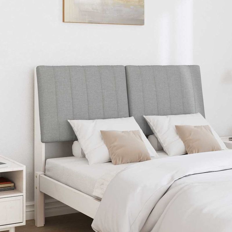 Casa si Gradina - Mobilier - Paturi si accesorii - Accesorii paturi - Tablie de pat tapitata Gri deschis 120 cm Lemn de pin masiv - Infinity.ro