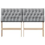 Casa si Gradina - Mobilier - Paturi si accesorii - Accesorii paturi - Tablie de pat tapitata Gri deschis 140 cm Lemn de pin masiv - Infinity.ro