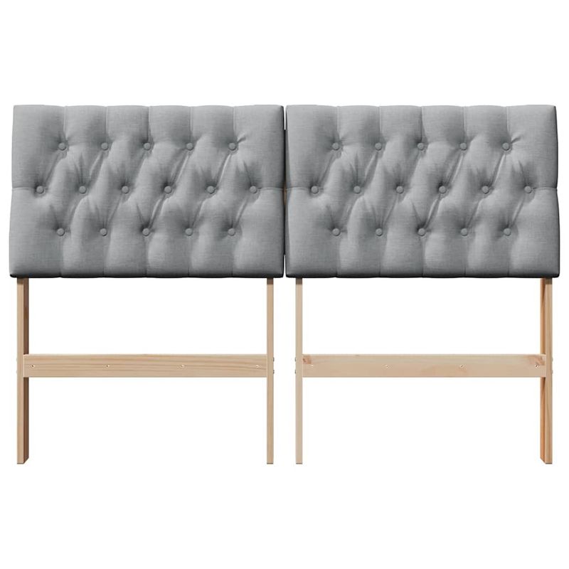 Casa si Gradina - Mobilier - Paturi si accesorii - Accesorii paturi - Tablie de pat tapitata Gri deschis 140 cm Lemn de pin masiv - Infinity.ro