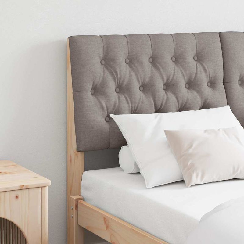 Casa si Gradina - Mobilier - Paturi si accesorii - Accesorii paturi - Tablie de pat tapitata Gri taupe 140 cm Lemn de pin masiv - Infinity.ro