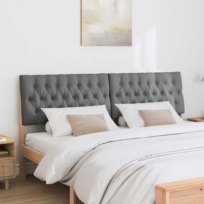 Casa si Gradina - Mobilier - Paturi si accesorii - Accesorii paturi - Tablie de pat tapitata Gri inchis 180 cm Lemn de pin masiv - Infinity.ro