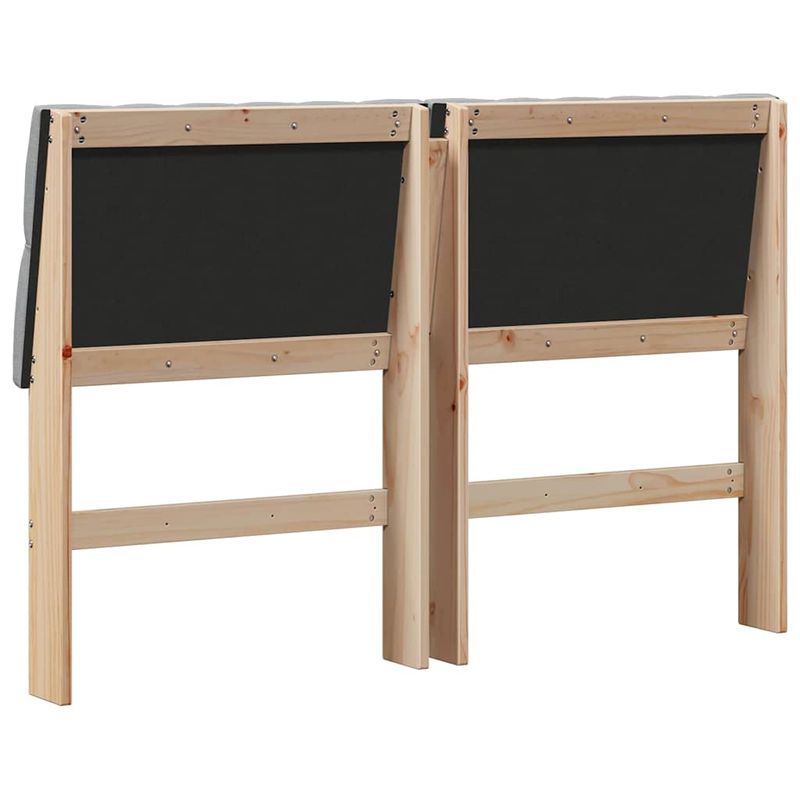 Casa si Gradina - Mobilier - Paturi si accesorii - Accesorii paturi - Tablie de pat tapitata Gri deschis 140 cm Lemn de pin masiv - Infinity.ro