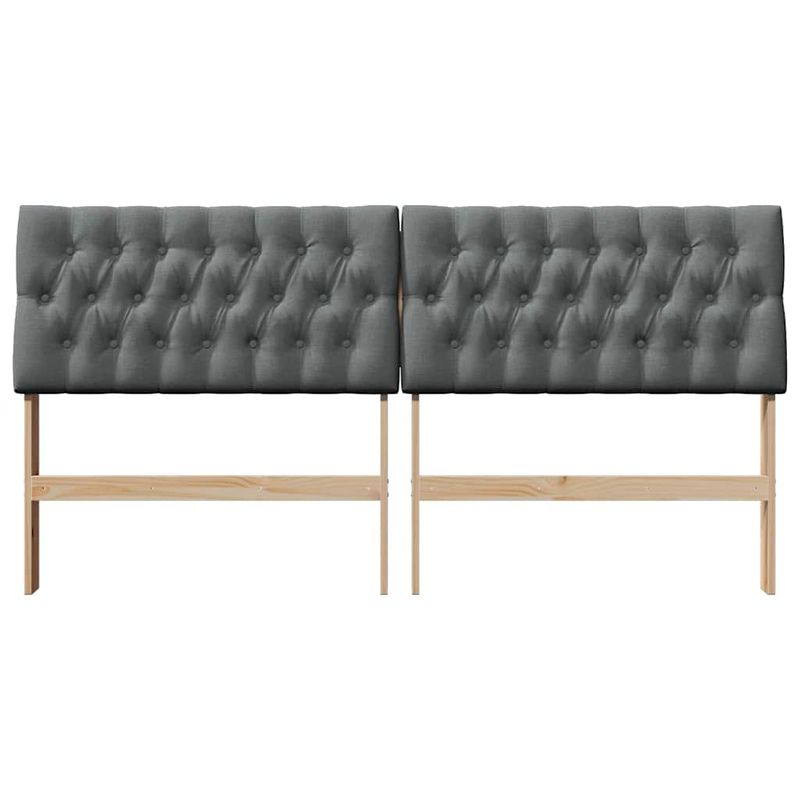 Casa si Gradina - Mobilier - Paturi si accesorii - Accesorii paturi - Tablie de pat tapitata Gri inchis 180 cm Lemn de pin masiv - Infinity.ro