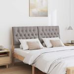 Casa si Gradina - Mobilier - Paturi si accesorii - Accesorii paturi - Tablie de pat tapitata Gri taupe 140 cm Lemn de pin masiv - Infinity.ro