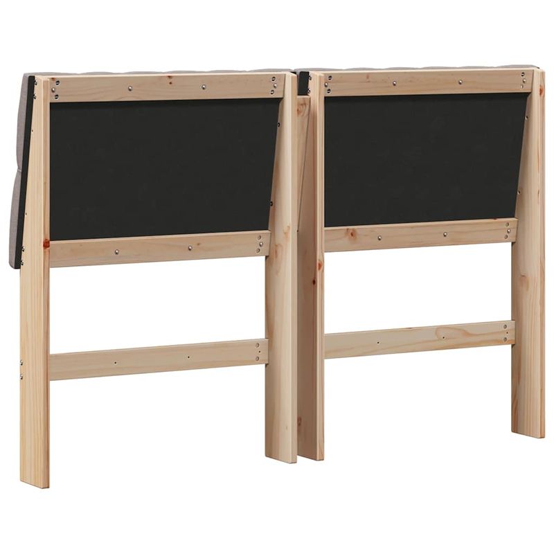 Casa si Gradina - Mobilier - Paturi si accesorii - Accesorii paturi - Tablie de pat tapitata Gri taupe 140 cm Lemn de pin masiv - Infinity.ro