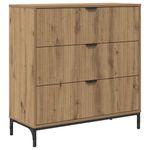 Casa si Gradina - Mobilier - Comode si corpuri - Comode - Bufet stejar artizanal 79.5 x 33 x 82 cm Lemn compozit - Infinity.ro