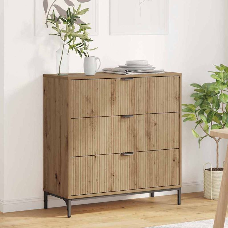 Casa si Gradina - Mobilier - Comode si corpuri - Comode - Bufet stejar artizanal 79.5 x 33 x 82 cm Lemn compozit - Infinity.ro
