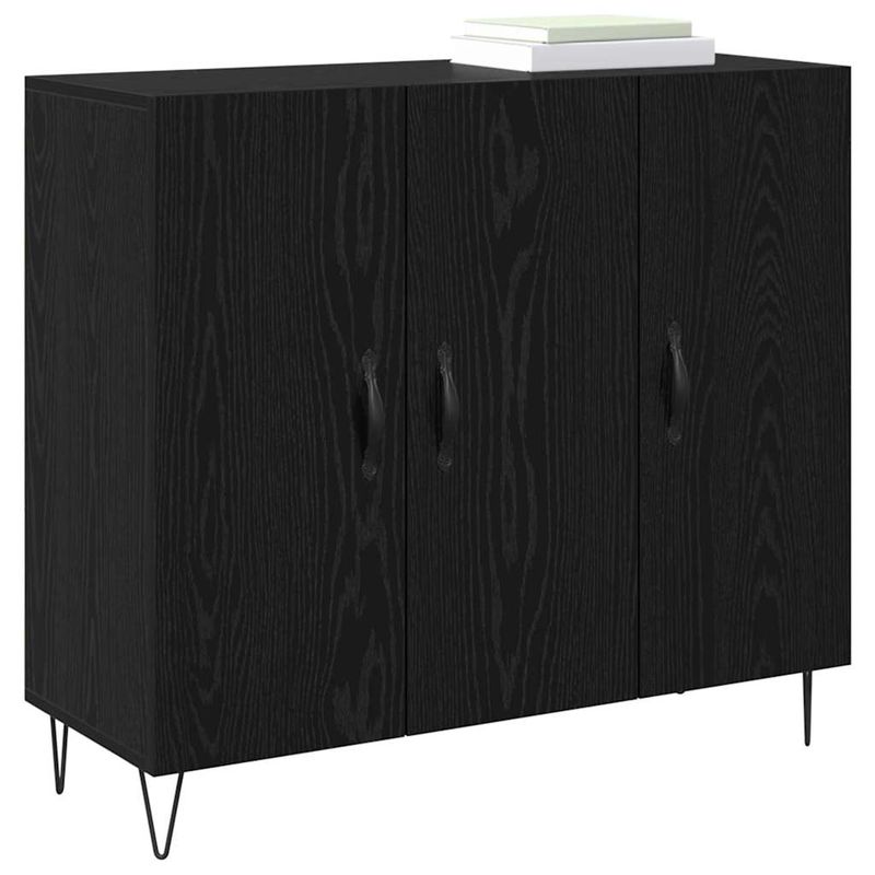 Casa si Gradina - Mobilier - Comode si corpuri - Comode - Bufet Stejar negru 90 x 34 x 80 cm Lemn compozit - Infinity.ro