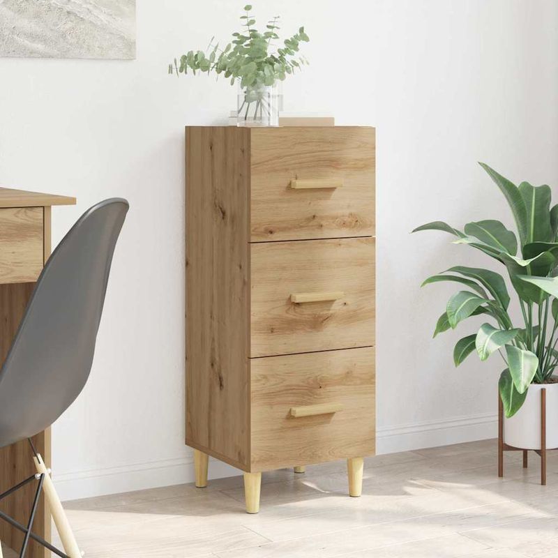 Casa si Gradina - Mobilier - Comode si corpuri - Comode - Bufet stejar artizanal 34.5 x 34 x 90 cm Lemn compozit - Infinity.ro