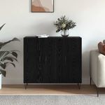 Casa si Gradina - Mobilier - Comode si corpuri - Comode - Bufet Stejar negru 90 x 34 x 80 cm Lemn compozit - Infinity.ro