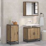 Casa si Gradina - Mobilier - Comode si corpuri - Comode - Bufet stejar artizanal 35 x 35.5 x 76 cm Lemn compozit - Infinity.ro