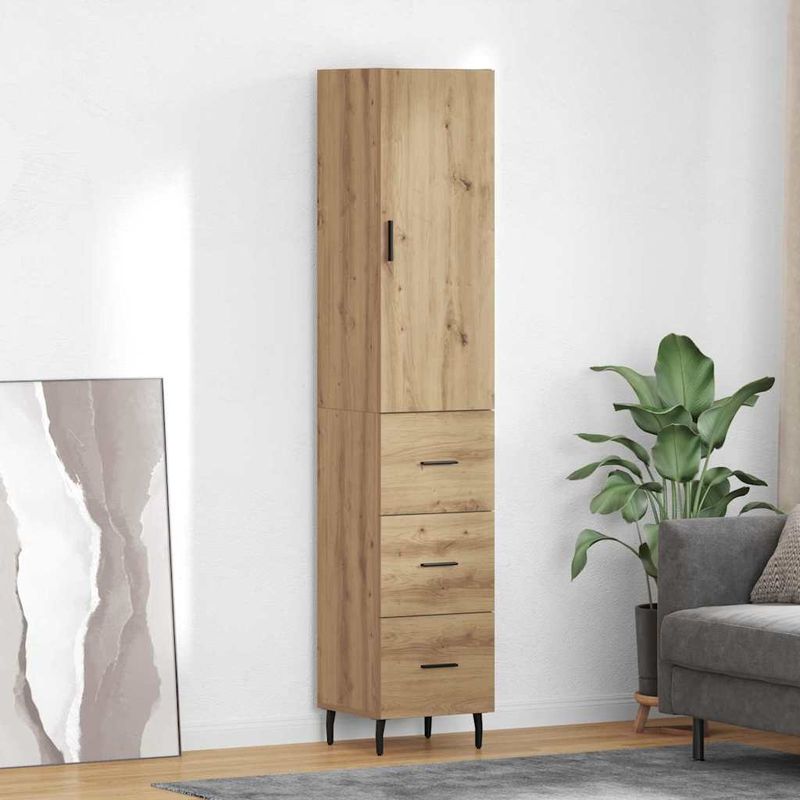 Casa si Gradina - Mobilier - Comode si corpuri - Corpuri bucatarie - Bufet Stejar Artizanal 34,5 x 34 x 180 cm Lemn compozit - Infinity.ro