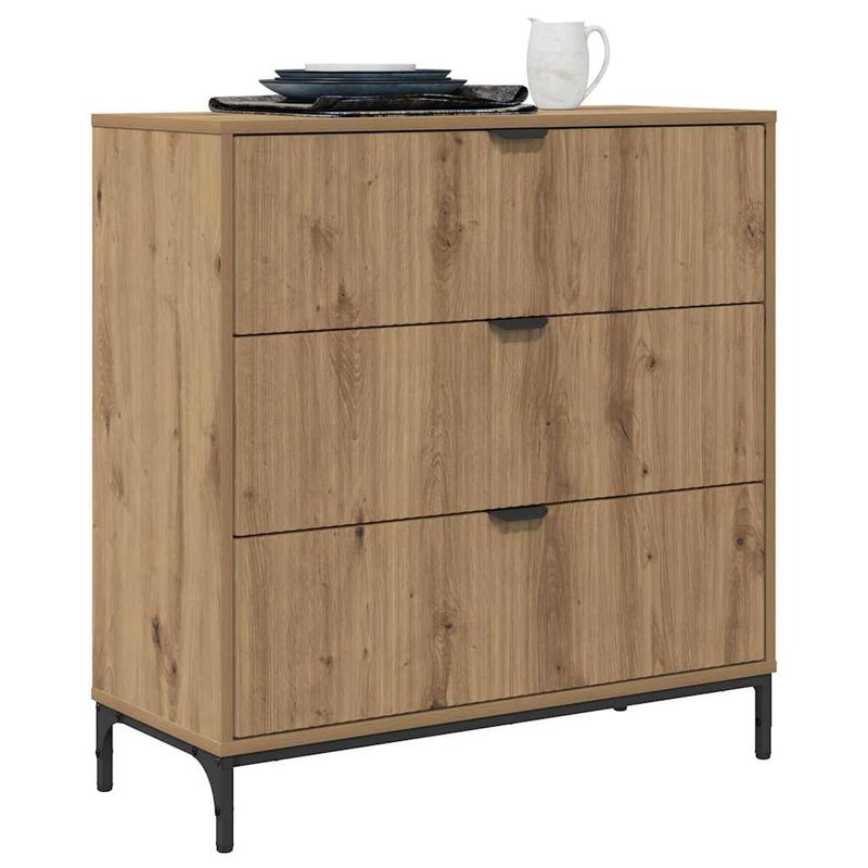 Casa si Gradina - Mobilier - Comode si corpuri - Comode - Bufet stejar artizanal 79.5 x 33 x 82 cm Lemn compozit - Infinity.ro