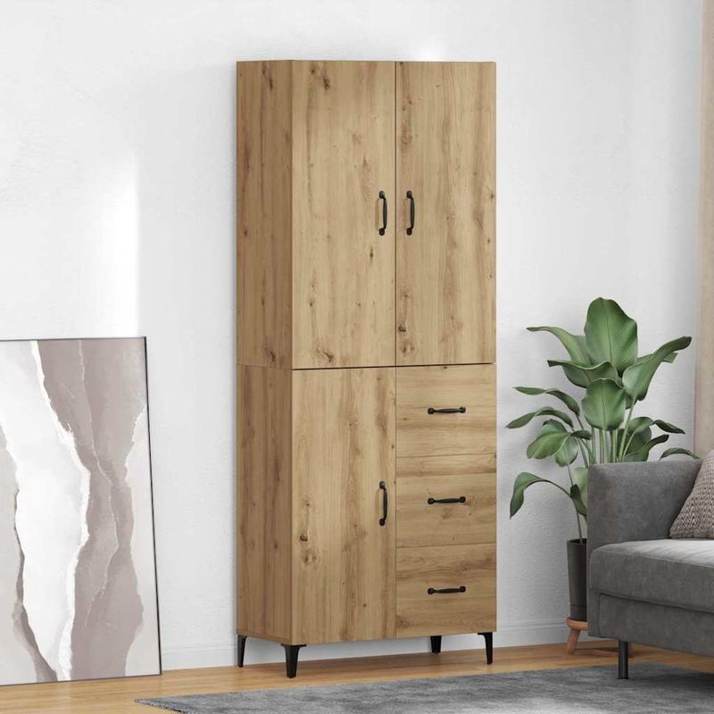 Casa si Gradina - Mobilier - Comode si corpuri - Corpuri bucatarie - Bufet Stejar Artizanal 69,5 x 34 x 180 cm Lemn compozit - Infinity.ro