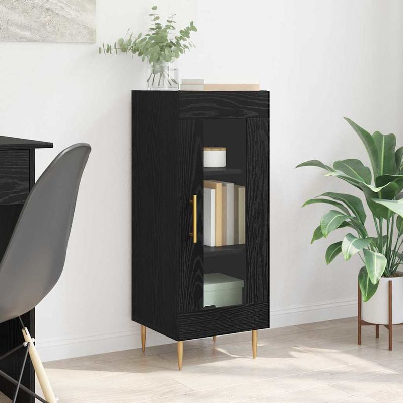 Casa si Gradina - Mobilier - Comode si corpuri - Comode - Bufet Stejar negru 34 x 34.5 x 90 cm Lemn compozit - Infinity.ro