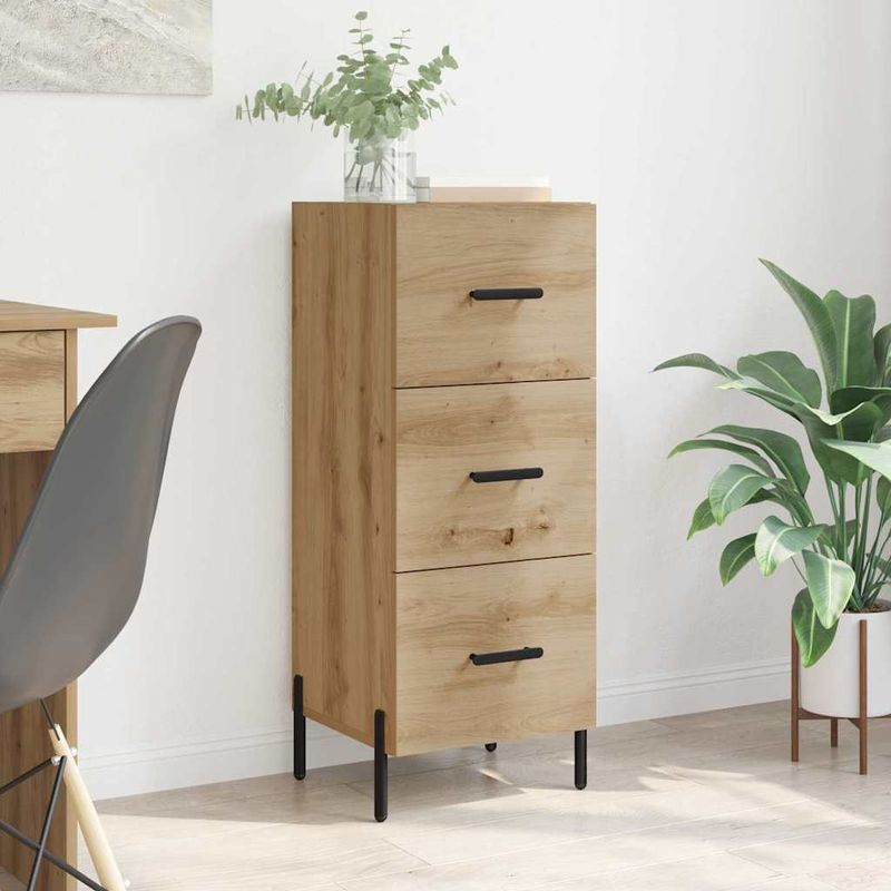 Casa si Gradina - Mobilier - Comode si corpuri - Comode - Bufet stejar artizanal 34 x 34.5 x 90 cm Lemn compozit - Infinity.ro