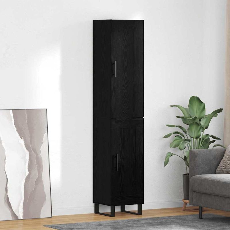 Casa si Gradina - Mobilier - Comode si corpuri - Corpuri bucatarie - Bufet Stejar Negru 34,5 x 34 x 180 cm Lemn compozit - Infinity.ro
