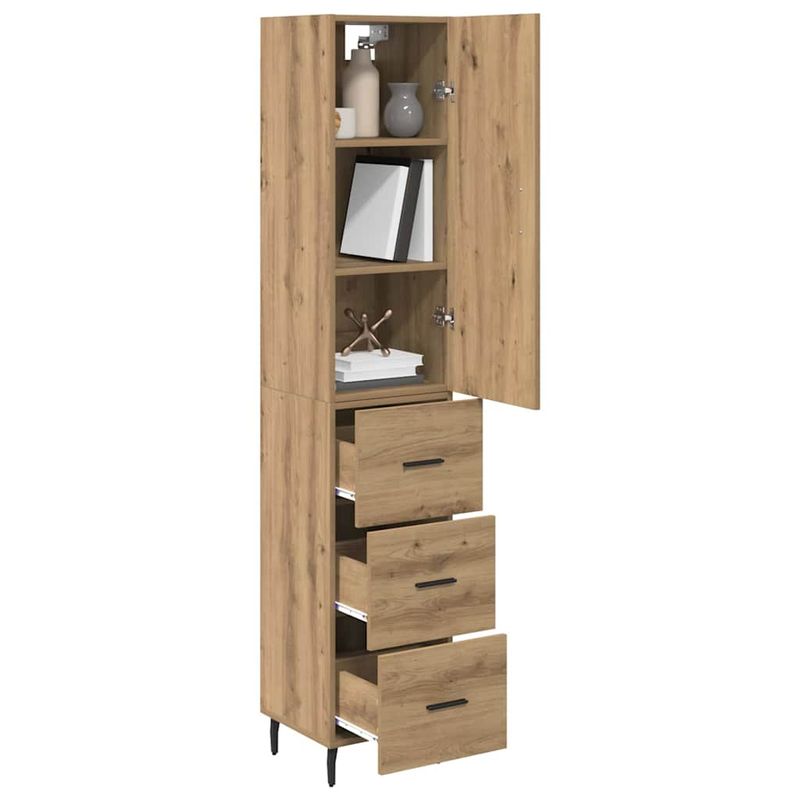 Casa si Gradina - Mobilier - Comode si corpuri - Corpuri bucatarie - Bufet Stejar Artizanal 34,5 x 34 x 180 cm Lemn compozit - Infinity.ro