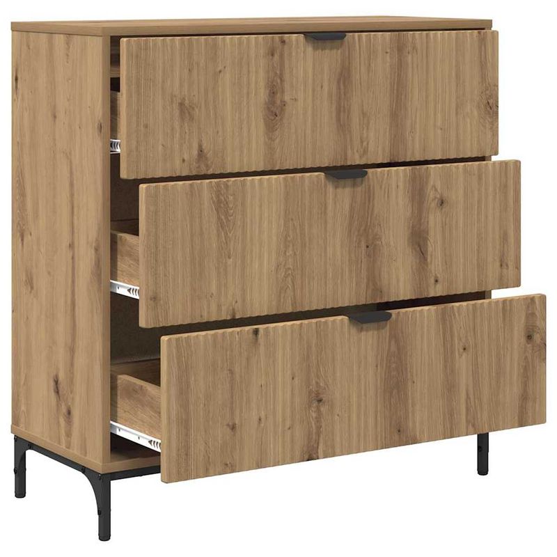 Casa si Gradina - Mobilier - Comode si corpuri - Comode - Bufet stejar artizanal 79.5 x 33 x 82 cm Lemn compozit - Infinity.ro