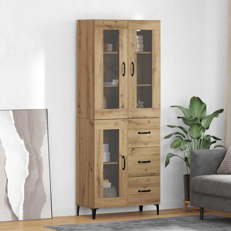 Casa si Gradina - Mobilier - Comode si corpuri - Corpuri bucatarie - Bufet Stejar Artizanal 69,5 x 34 x 180 cm Lemn compozit - Infinity.ro