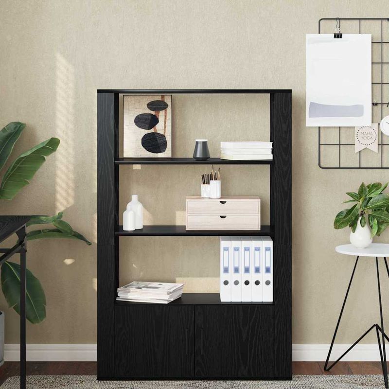 Casa si Gradina - Mobilier - Comode si corpuri - Comode - Bufet Stejar negru 30 x 80 x 119.5 cm Lemn compozit - Infinity.ro