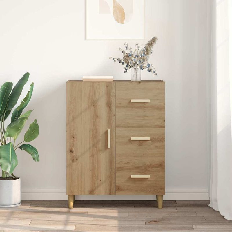 Casa si Gradina - Mobilier - Comode si corpuri - Comode - Bufet stejar artizanal 34 x 69.5 x 90 cm Lemn compozit - Infinity.ro