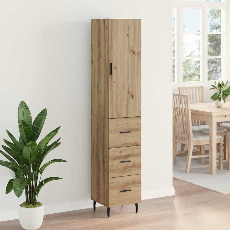 Casa si Gradina - Mobilier - Comode si corpuri - Corpuri bucatarie - Bufet Stejar Artizanal 34,5 x 34 x 180 cm Lemn compozit - Infinity.ro