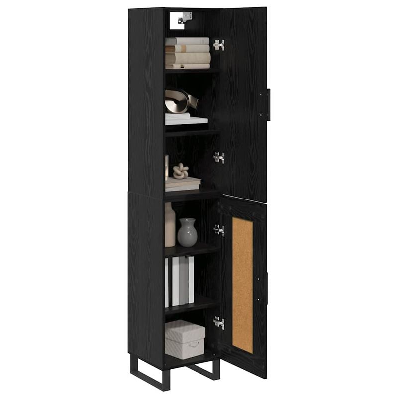 Casa si Gradina - Mobilier - Comode si corpuri - Corpuri bucatarie - Bufet Stejar Negru 34,5 x 34 x 180 cm Lemn compozit - Infinity.ro