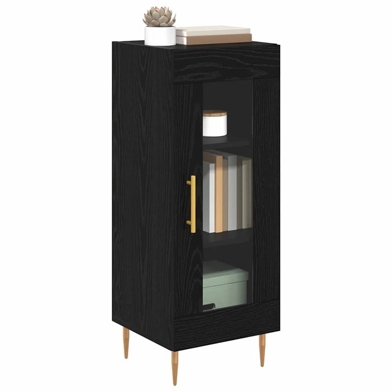 Casa si Gradina - Mobilier - Comode si corpuri - Comode - Bufet Stejar negru 34 x 34.5 x 90 cm Lemn compozit - Infinity.ro