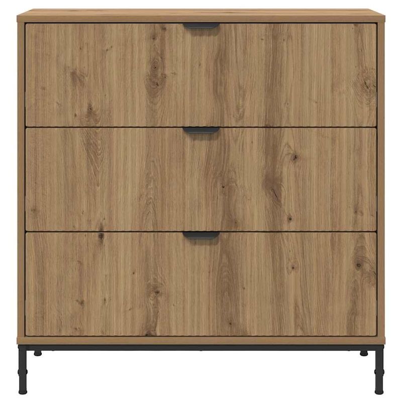 Casa si Gradina - Mobilier - Comode si corpuri - Comode - Bufet stejar artizanal 79.5 x 33 x 82 cm Lemn compozit - Infinity.ro
