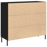 Casa si Gradina - Mobilier - Comode si corpuri - Comode - Bufet Stejar Negru 90x34x80 cm Fabricat din Lemn Prelucrat - Infinity.ro