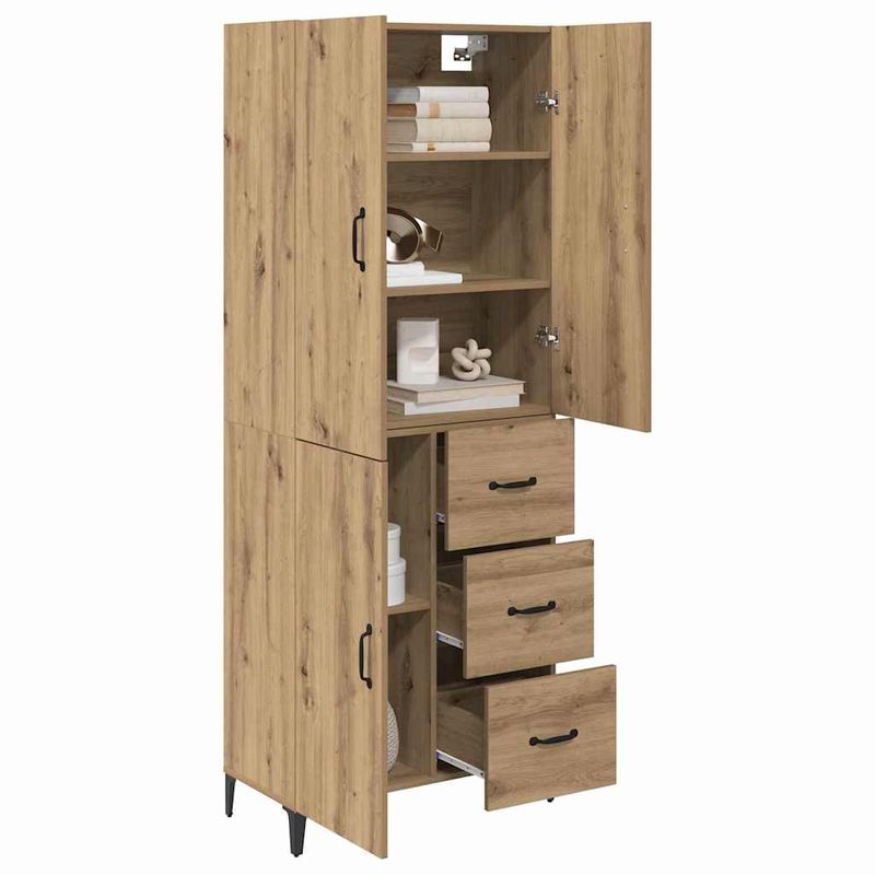 Casa si Gradina - Mobilier - Comode si corpuri - Corpuri bucatarie - Bufet Stejar Artizanal 69,5 x 34 x 180 cm Lemn compozit - Infinity.ro