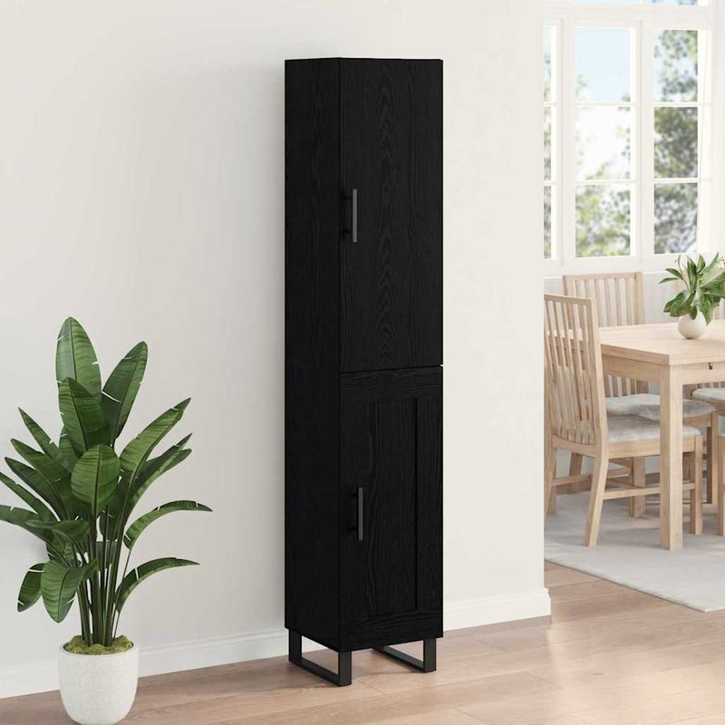 Casa si Gradina - Mobilier - Comode si corpuri - Corpuri bucatarie - Bufet Stejar Negru 34,5 x 34 x 180 cm Lemn compozit - Infinity.ro
