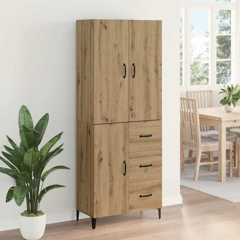 Casa si Gradina - Mobilier - Comode si corpuri - Corpuri bucatarie - Bufet Stejar Artizanal 69,5 x 34 x 180 cm Lemn compozit - Infinity.ro