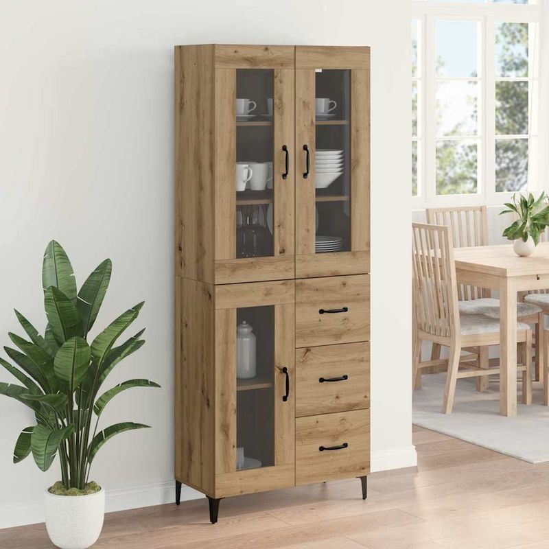 Casa si Gradina - Mobilier - Comode si corpuri - Corpuri bucatarie - Bufet Stejar Artizanal 69,5 x 34 x 180 cm Lemn compozit - Infinity.ro