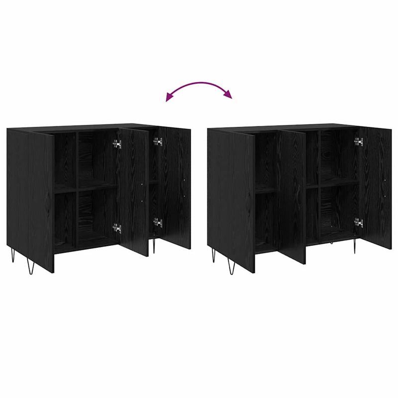 Casa si Gradina - Mobilier - Comode si corpuri - Comode - Bufet Stejar negru 90 x 34 x 80 cm Lemn compozit - Infinity.ro