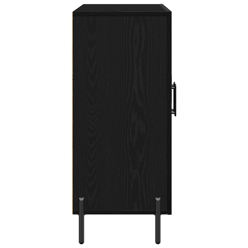 Casa si Gradina - Mobilier - Comode si corpuri - Comode - Bufet Stejar Negru 90x34x80 cm Fabricat din Lemn Prelucrat - Infinity.ro