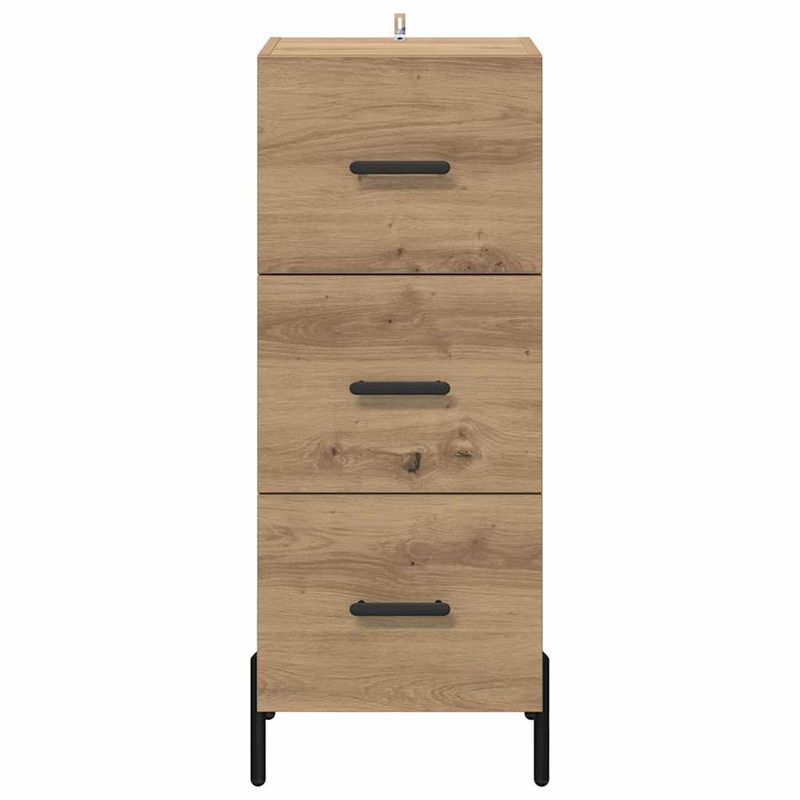 Casa si Gradina - Mobilier - Comode si corpuri - Comode - Bufet stejar artizanal 34 x 34.5 x 90 cm Lemn compozit - Infinity.ro