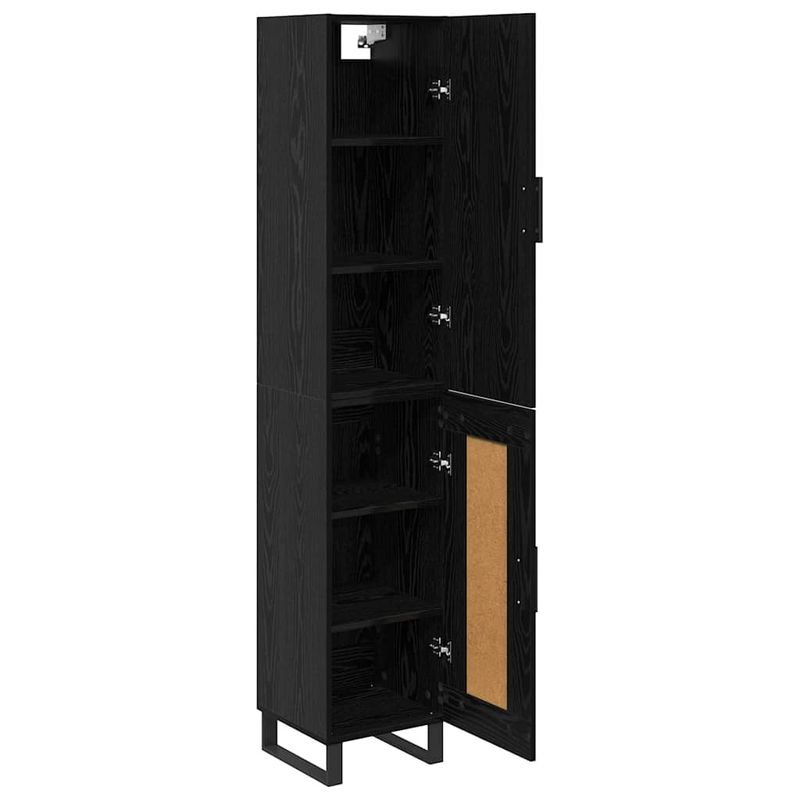 Casa si Gradina - Mobilier - Comode si corpuri - Corpuri bucatarie - Bufet Stejar Negru 34,5 x 34 x 180 cm Lemn compozit - Infinity.ro