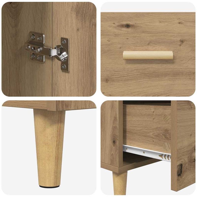 Casa si Gradina - Mobilier - Comode si corpuri - Comode - Bufet stejar artizanal 34 x 69.5 x 90 cm Lemn compozit - Infinity.ro