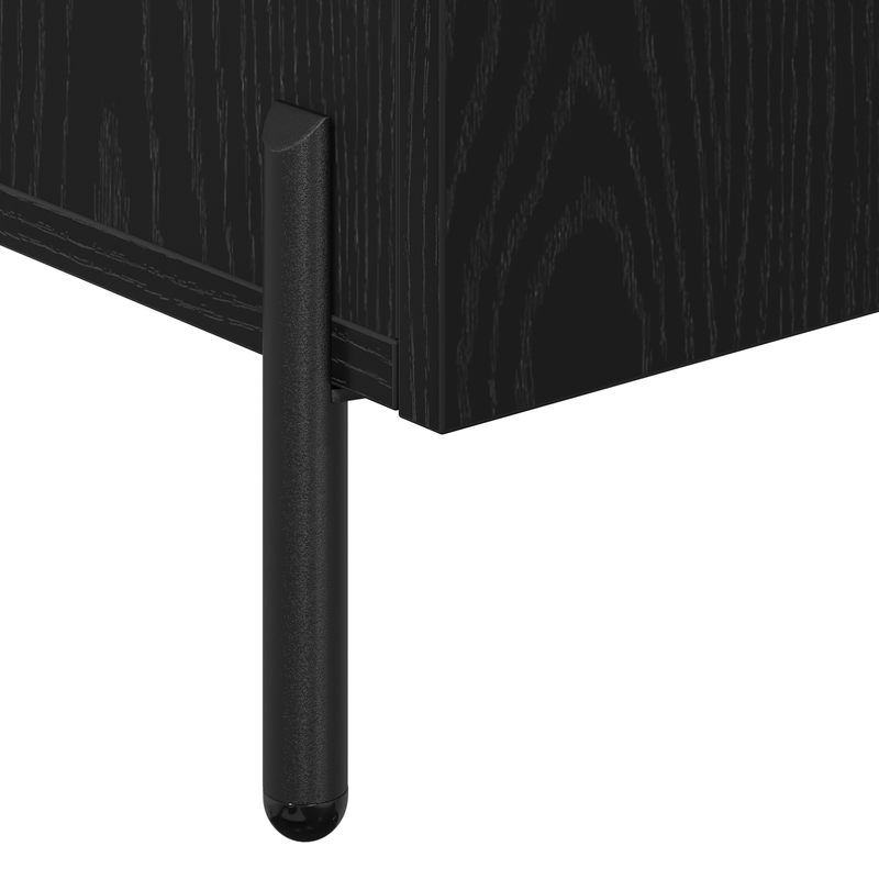 Casa si Gradina - Mobilier - Comode si corpuri - Comode - Bufet Stejar Negru 90x34x80 cm Fabricat din Lemn Prelucrat - Infinity.ro
