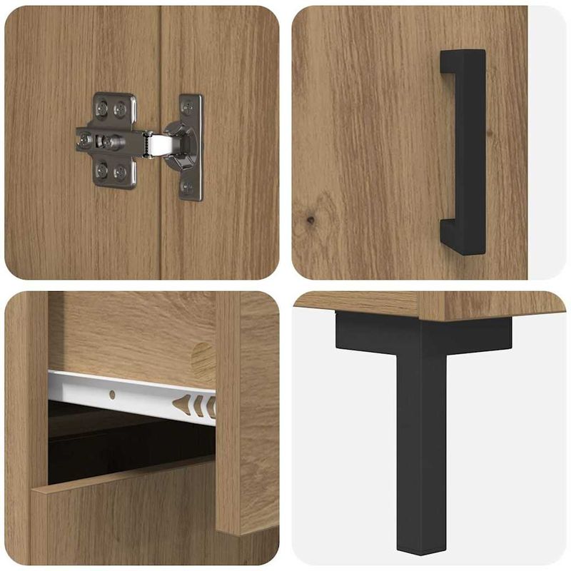 Casa si Gradina - Mobilier - Comode si corpuri - Comode - Bufet Stejar Artizanal 69,5 x 34 x 180 cm Lemn compozit - Infinity.ro